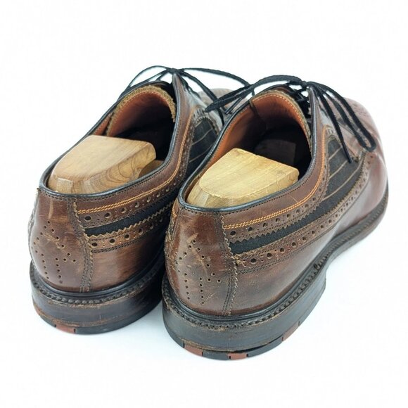 Ben Sherman Mens Gatsby Wingtip Shoes Size 11 Leather & Canvas - Picture 5 of 8